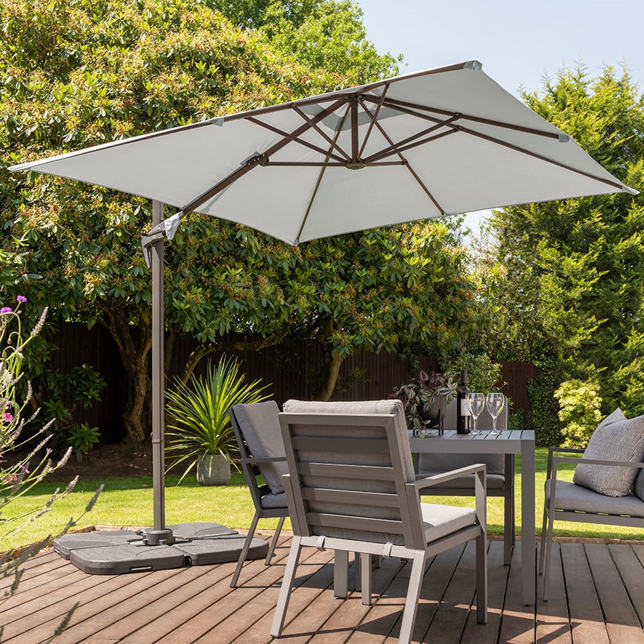 Royce Junior Square 2.5m Cantilever Parasol | Soft Grey