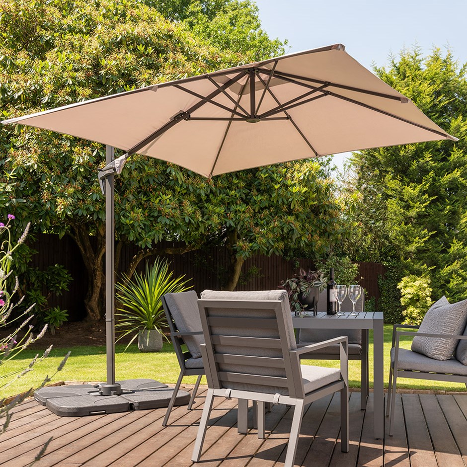 Royce Junior Square 2.5m Cantilever Parasol | Taupe