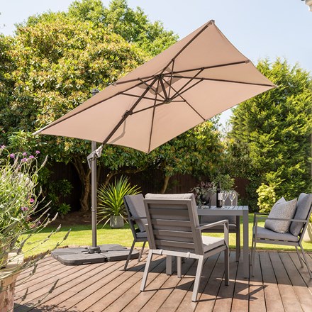 Royce Junior Square 2.5m Cantilever Parasol | Taupe