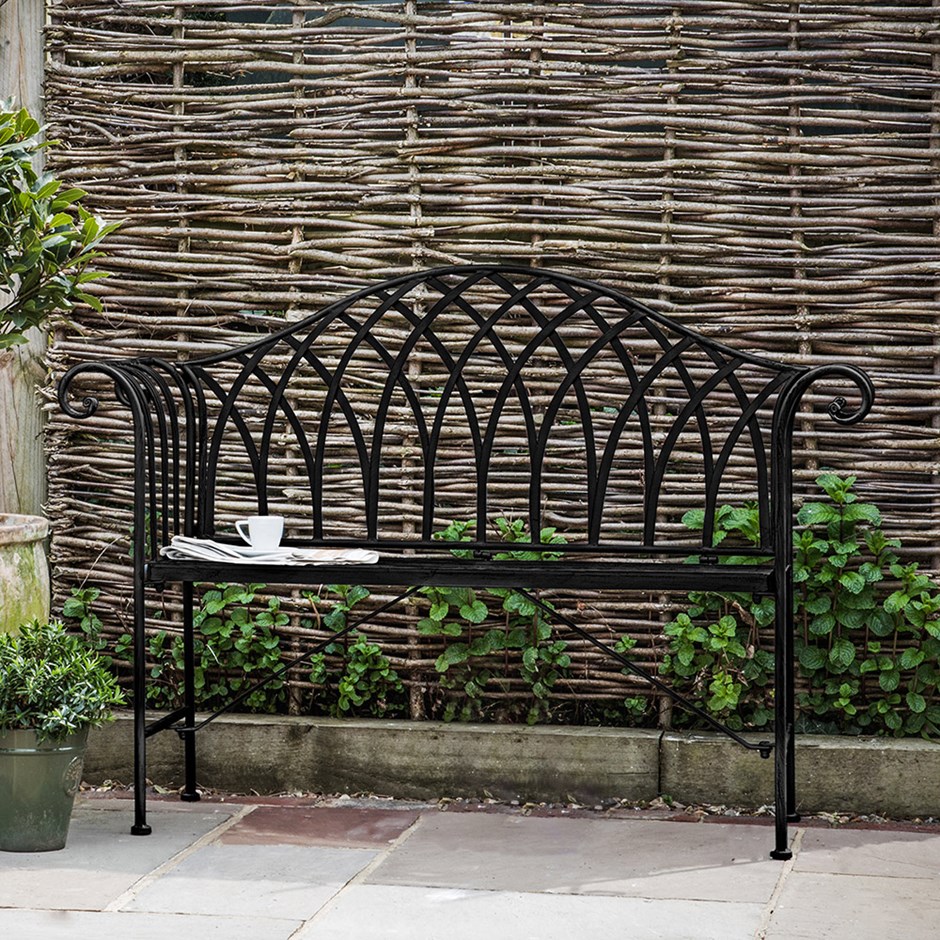 Duchess Two Seater Black Outdoor Bench