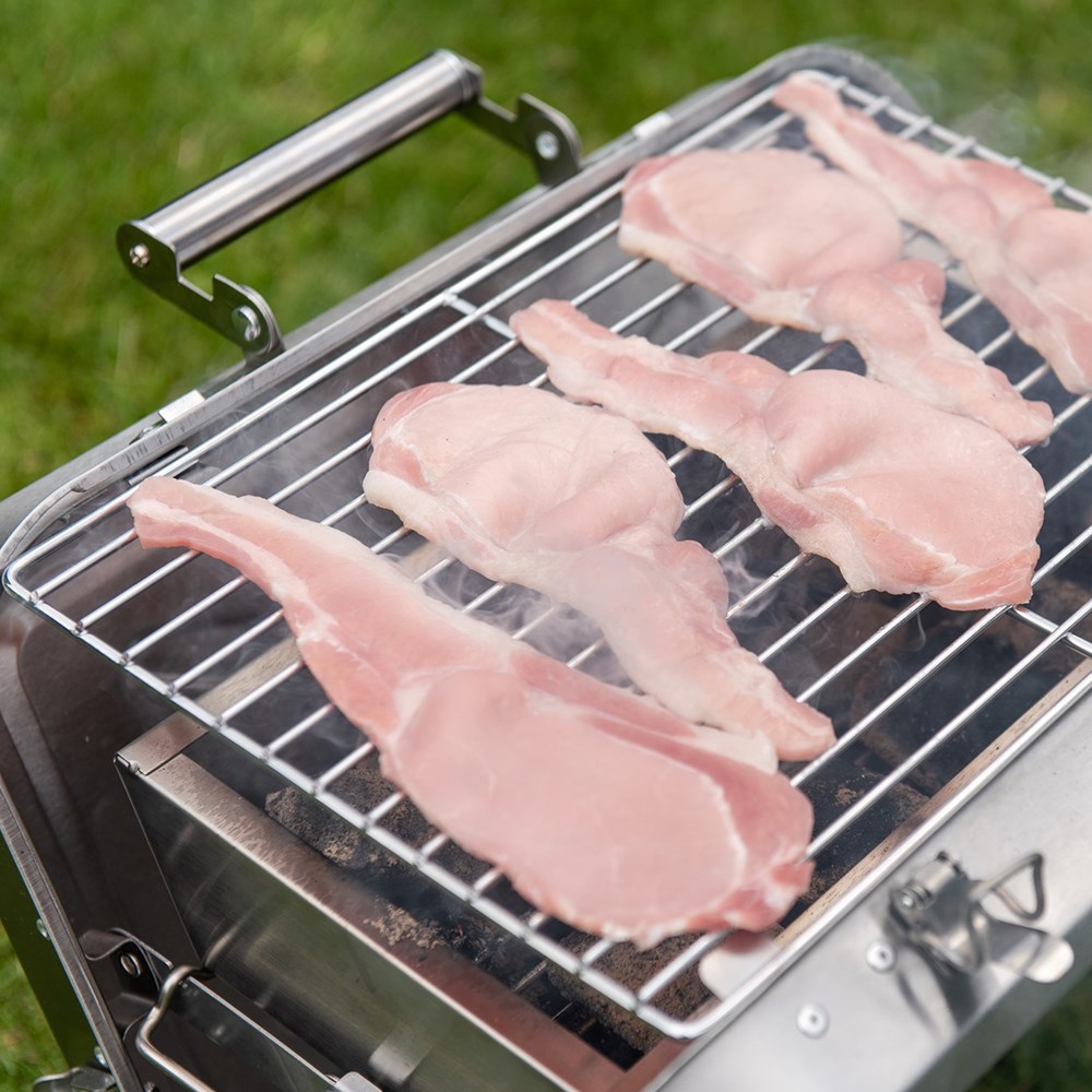 Outback Portable Charcoal Barbecue Grill | Stainless Steel Briefcase Style