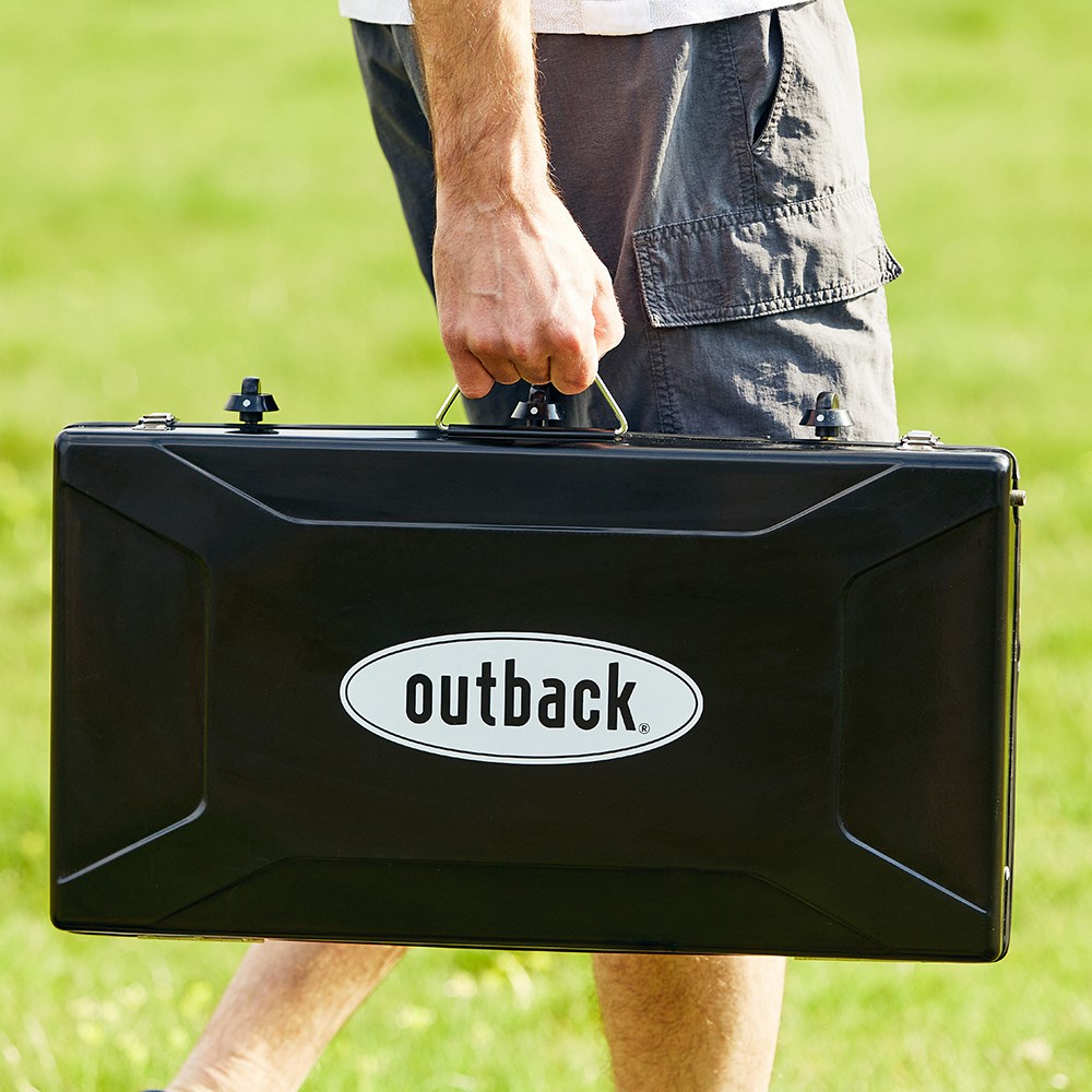 Outback Portable Two Burner Camping Stove with Toaster