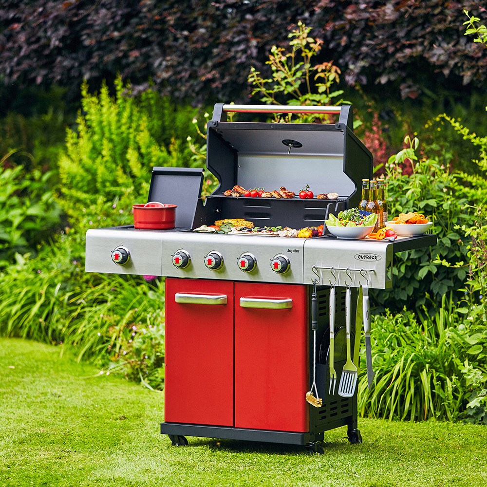 Buy Outback Jupiter Hybrid Barbecue Gas & Charcoal Tray 4 Burner