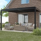 4m x 3m Deluxe Charcoal Wall Mounted Veranda with Louvered Shutter Roof by Primrose Living