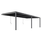 6m x 3m Deluxe Charcoal Wall Mounted Veranda with Louvered Shutter Roof by Primrose Living