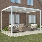 3m x 3m Deluxe White Pergola with Louvered Shutter Roof by Primrose Living