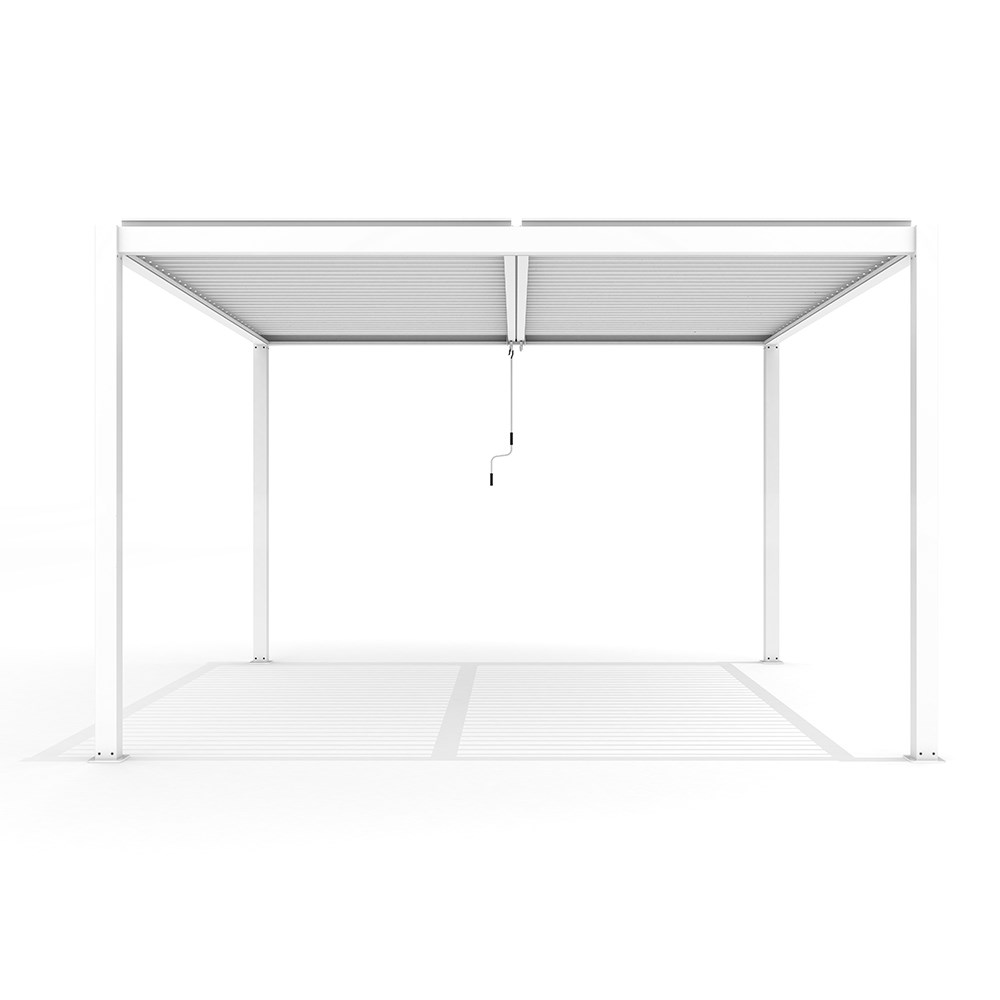 3m x 3m Deluxe White Pergola with Louvered Shutter Roof