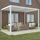 4m x 3m Deluxe White Pergola with Louvered Shutter Roof by Primrose Living