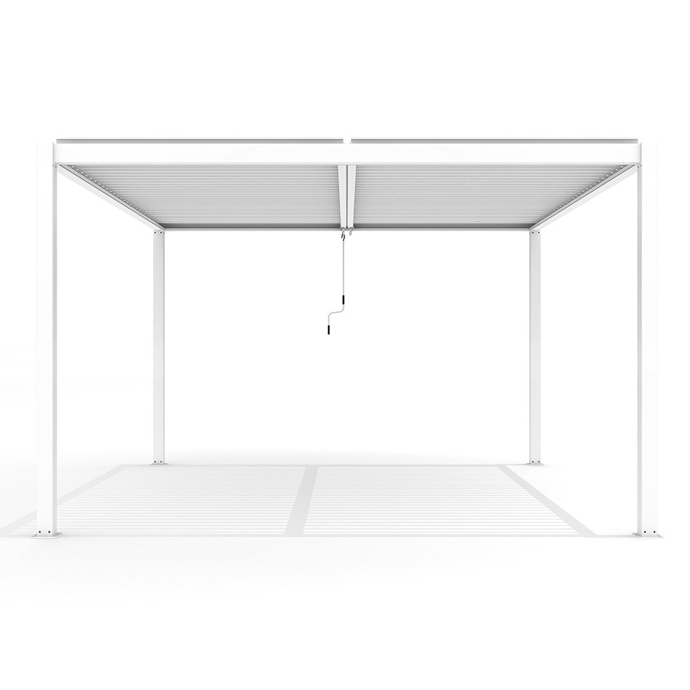 4m x 3m Deluxe White Pergola with Louvered Shutter Roof