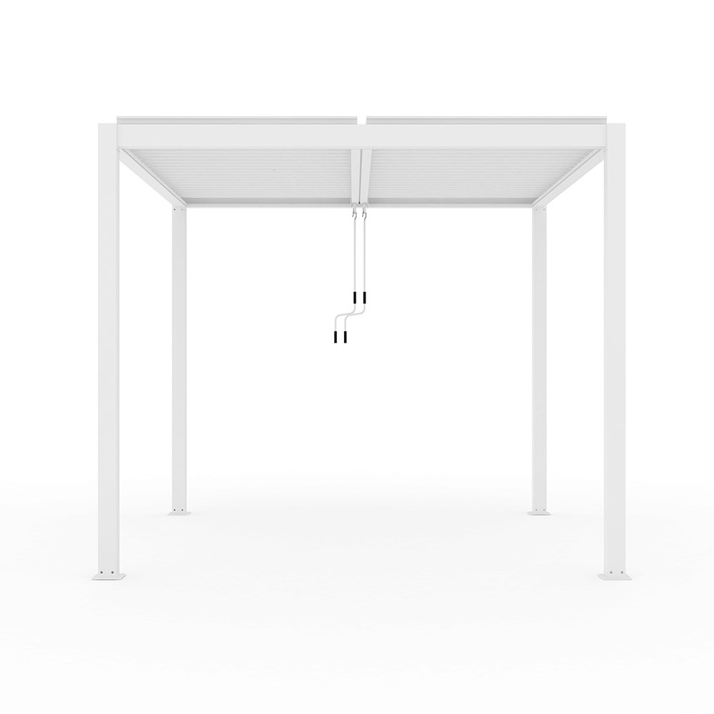 4m x 3m Deluxe White Pergola with Louvered Shutter Roof