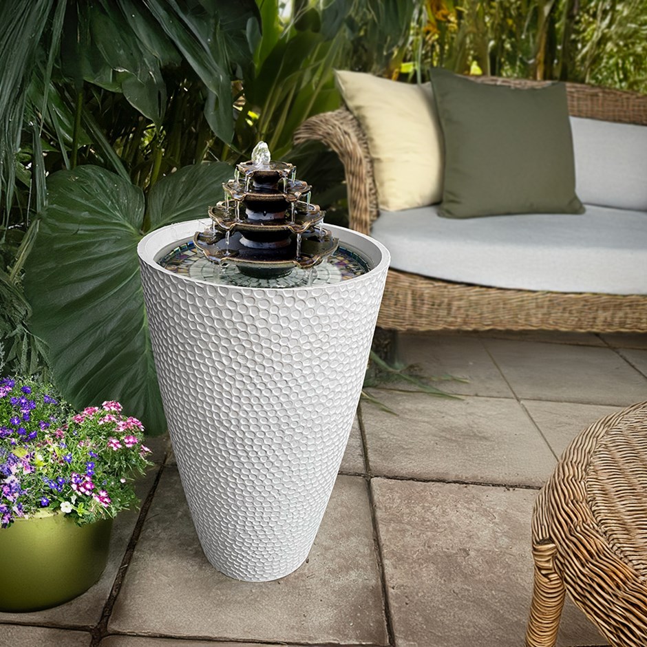 Hydria Panarea White Cordless Water Feature