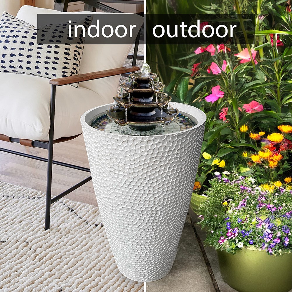 Hydria Panarea White Cordless Water Feature