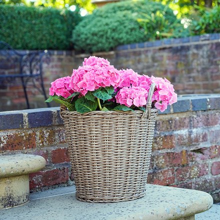 Polyrattan Round Natural Lined Planter