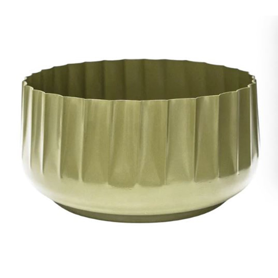 Hudson Green Corrugated Bowl Planter