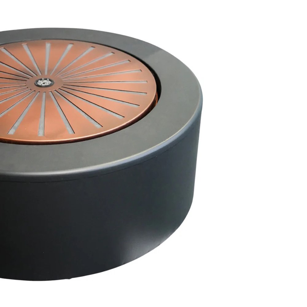 Solis Water Feature on Legs in Terrazzo & Brass with Light Display | H47cm