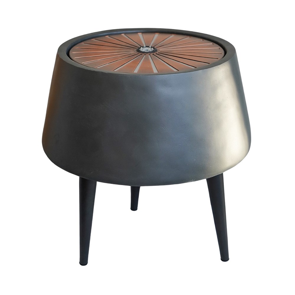 Solis Charcoal & Aged Copper Water Feature With Lights & Stand