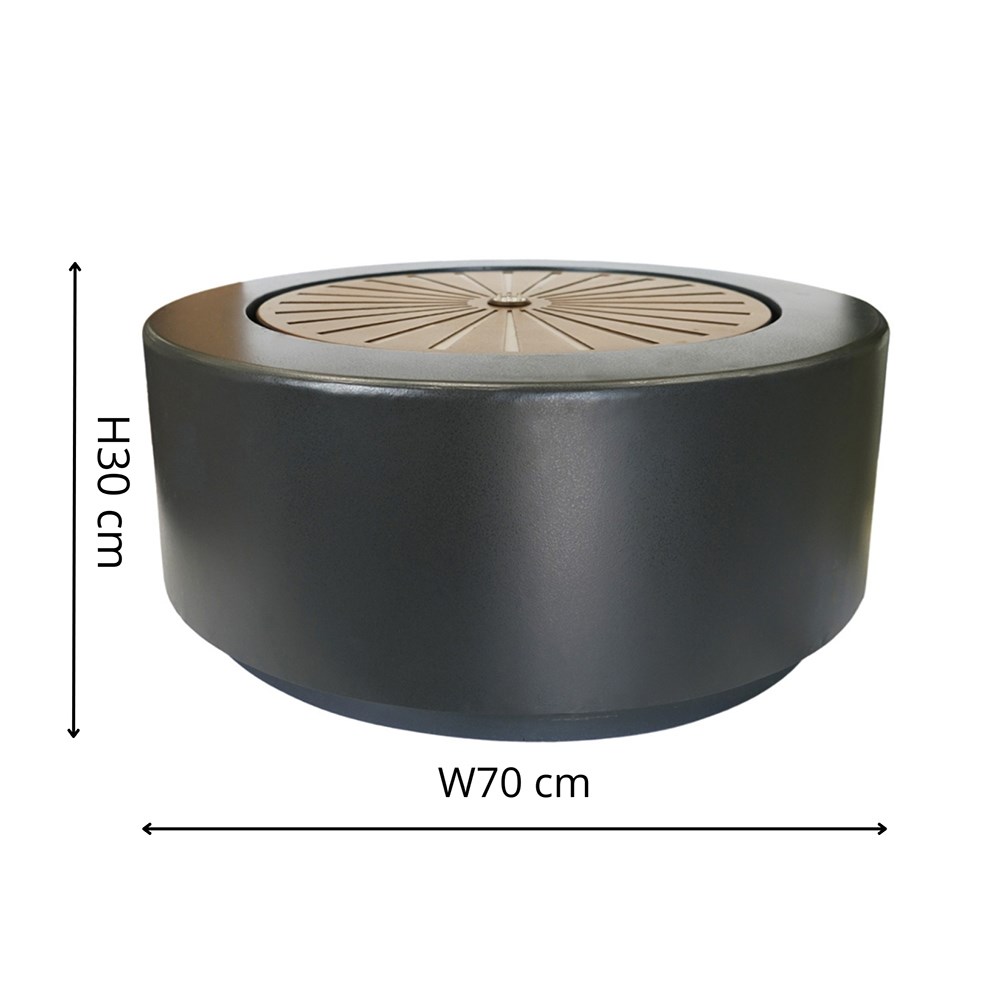 Solis Charcoal & Aged Copper Water Feature With Lights & Stand