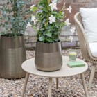 Set of 2 Prescot Steel Planters in Pewter | H25cm H48cm