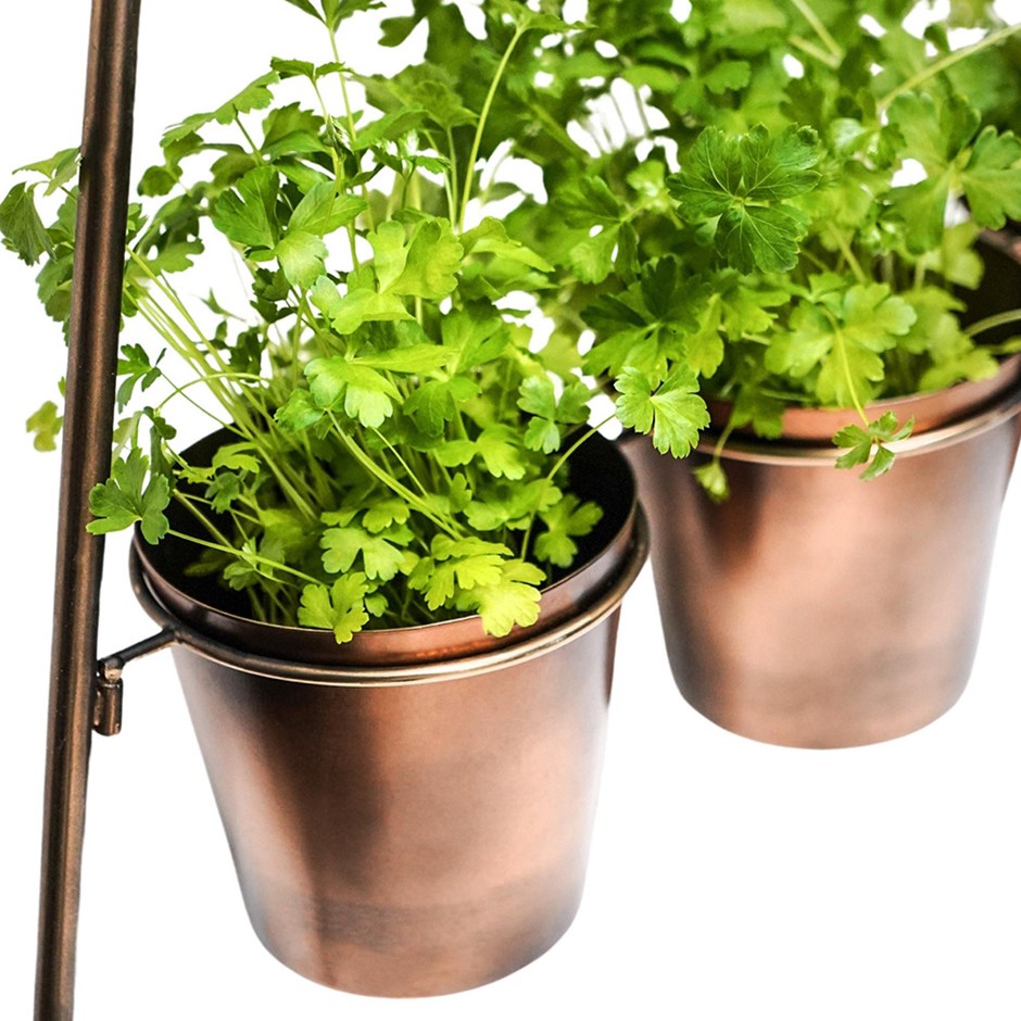 Gold Metal Wall Plant Stand With Planters