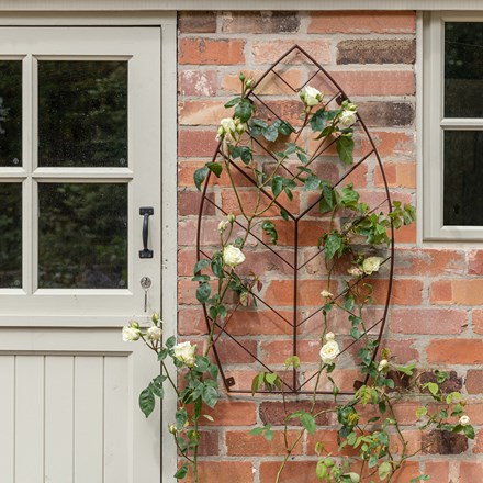 Outdoor Steel Leaf Trellis in Bronze | H100cm W80cm