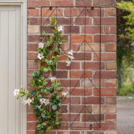 Outdoor Steel Herringbone Trellis in Zinc | H120cm W60cm