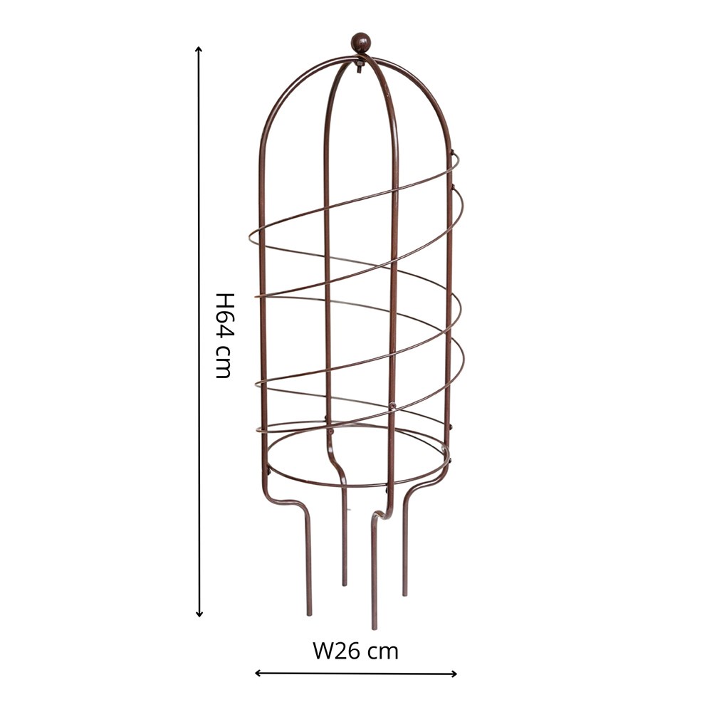 Outdoor Steel Pot Plant Support in Bronze