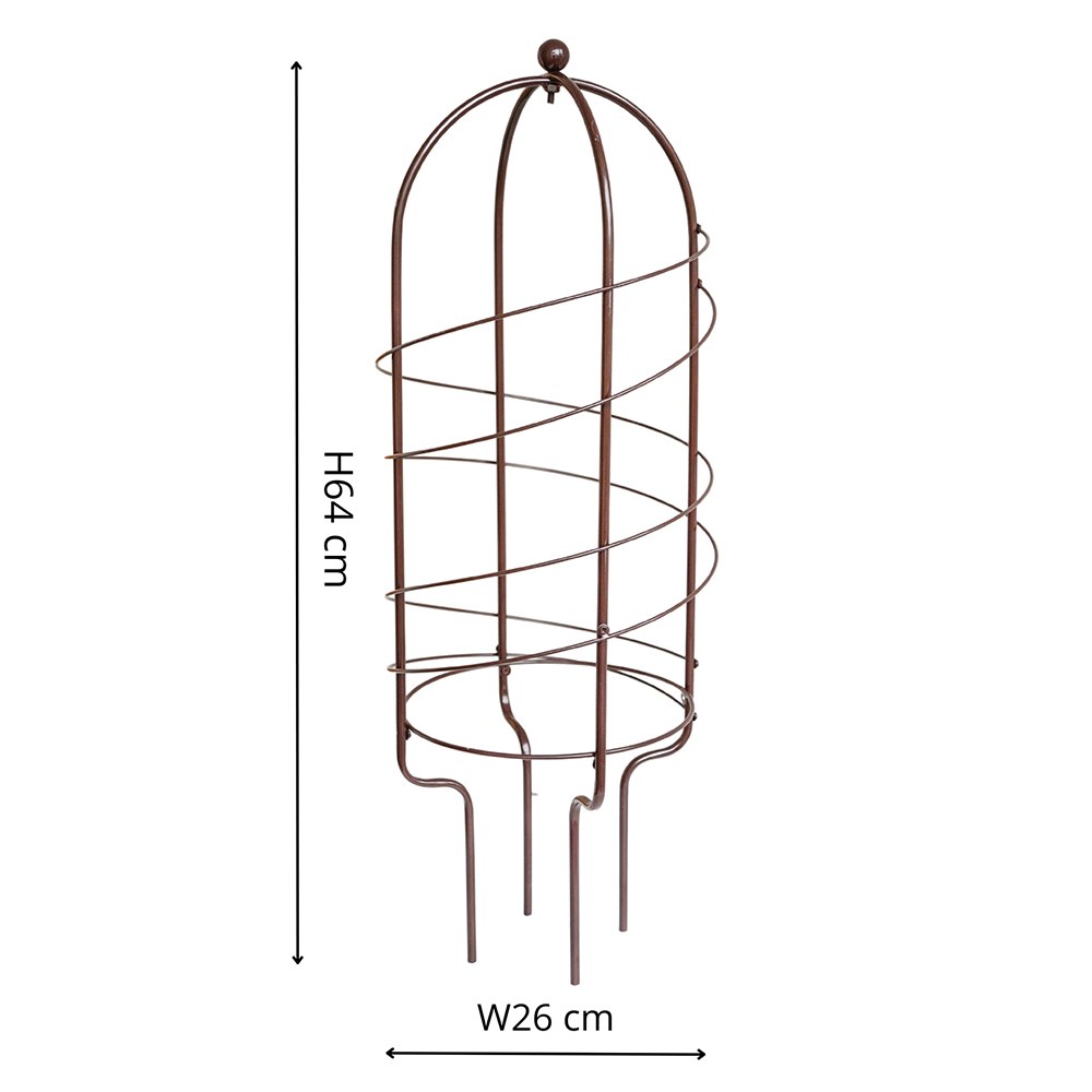 Outdoor Steel Pot Plant Support in Bronze