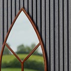 Outdoor Leaf Arch Mirror in Natural Rust | H90cm W50cm