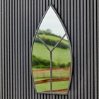 Outdoor Leaf Arch Mirror in Natural Black | H90cm W50cm