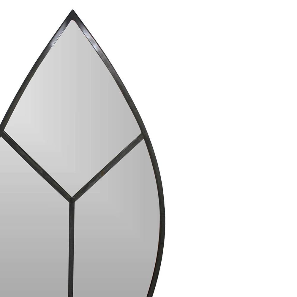 Outdoor Leaf Arch Mirror in Natural Black | H90cm W50cm