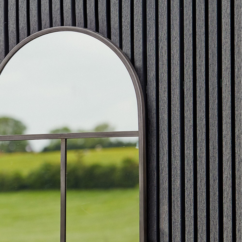 Outdoor Archway Mirror in Natural Black | H90cm W50cm