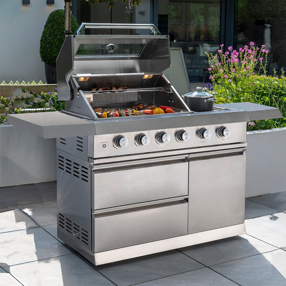 Outdoor Kitchen | 4 Burner | Silver