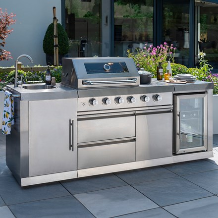 Outdoor Kitchen BBQ | 4 Burner | Silver