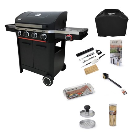 Atlas 400 Barbecue Bundle | 4 Burner Gas Barbecue | Black