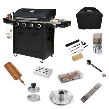 Infinity 400 Barbecue Bundle | 4 Burner Gas Barbecue | Black
