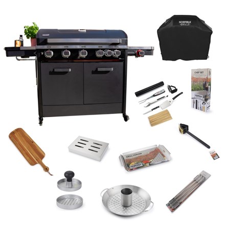 Infinity 500 Barbecue Bundle | 5 Burner Gas Barbecue | Black