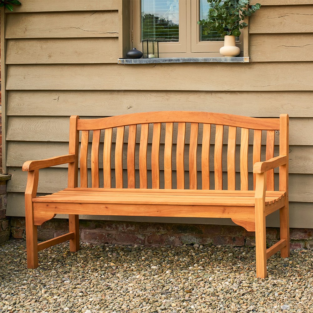 Kingston Three Seater Mahogany Garden Bench