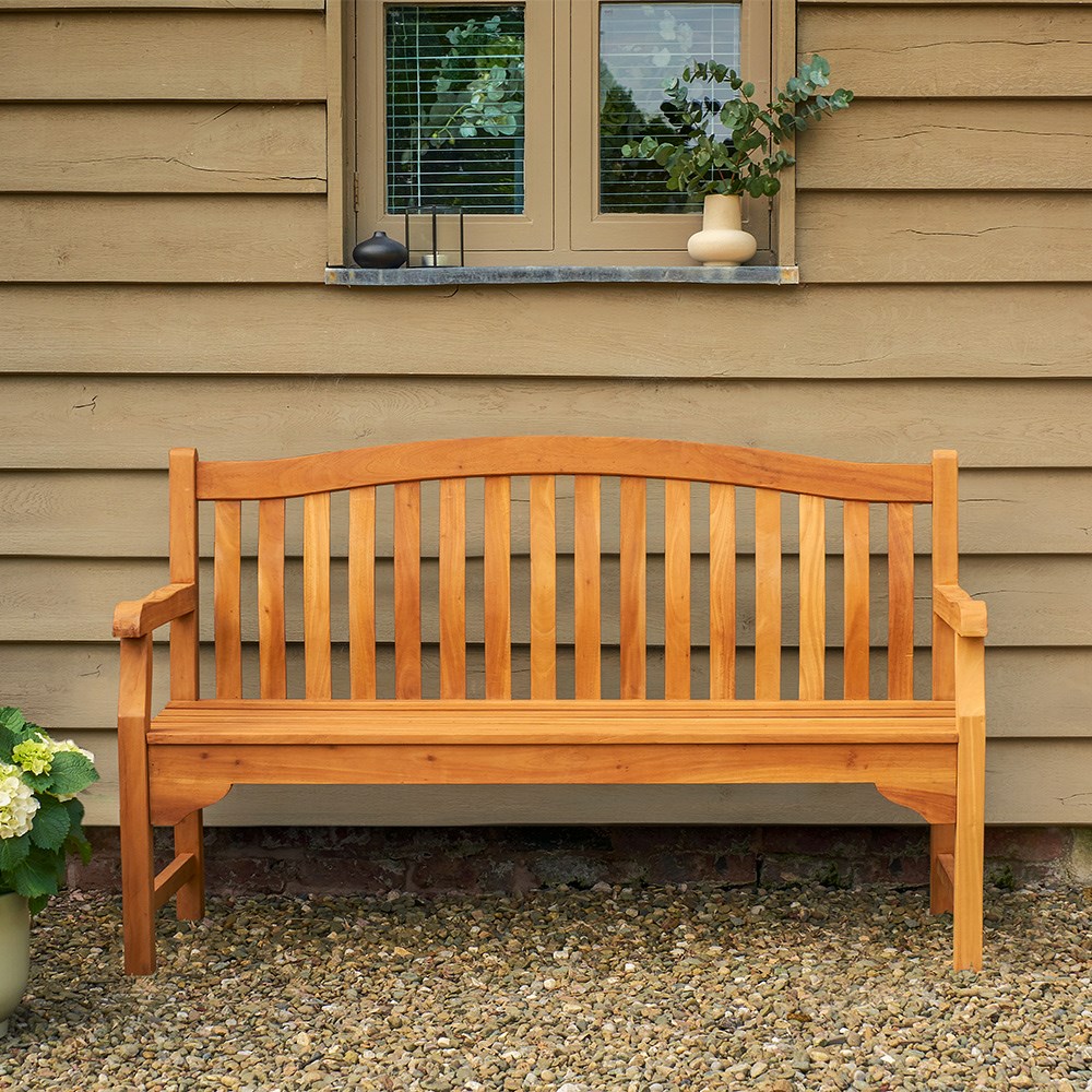Kingston Three Seater Mahogany Garden Bench