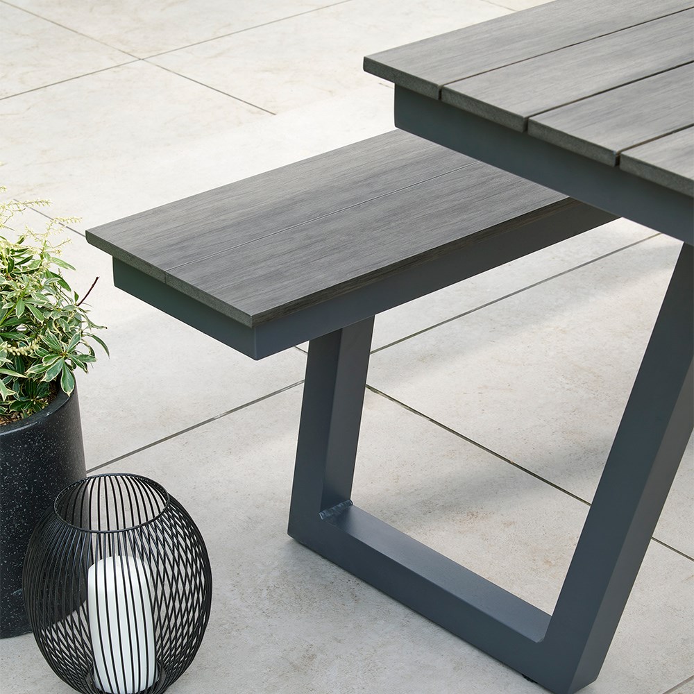 Heydon Grey Picnic Bench | Aluminium & Polywood | 6 Seater | 200 cms