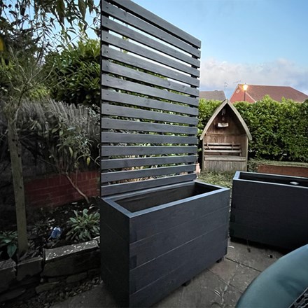 Devonshire Trough Planter & Trellis | Natural | Wood | L210 x H180 cms