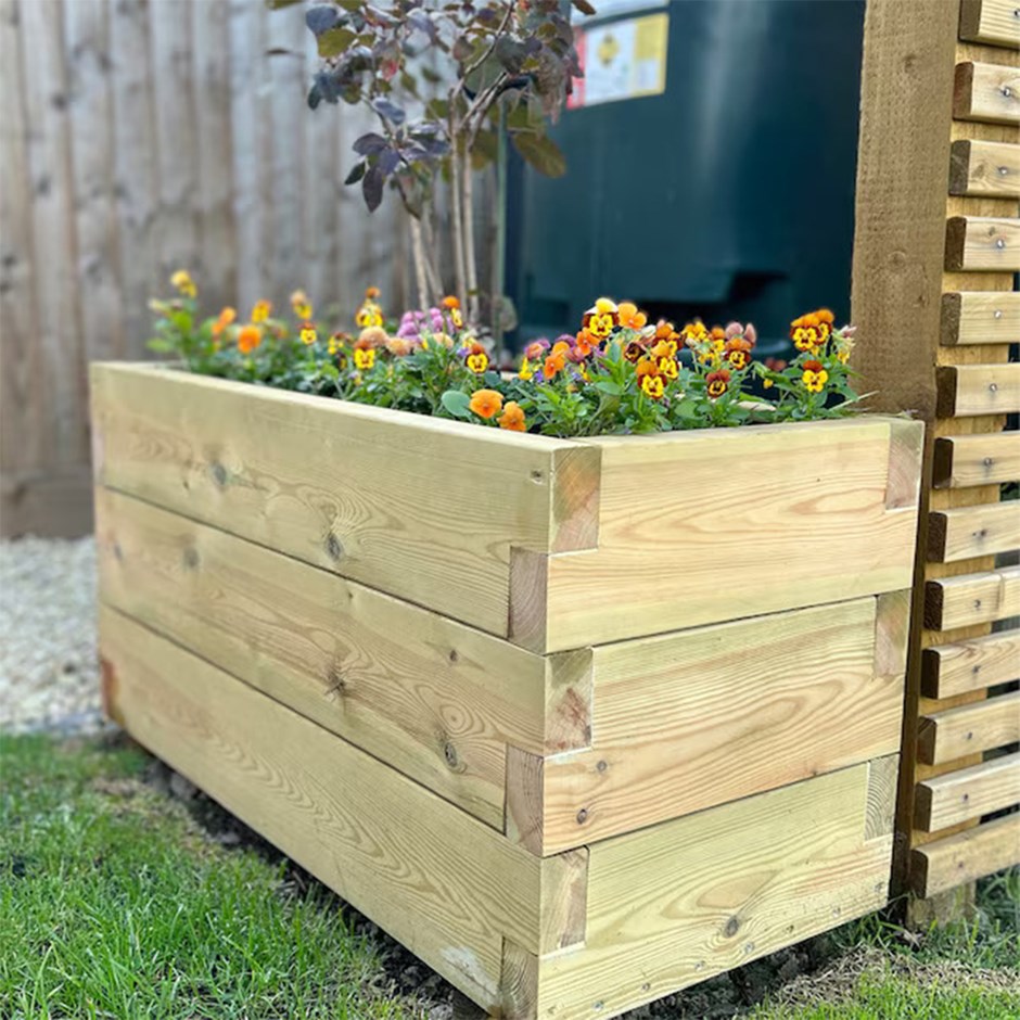 Devonshire Medium Wooden Trough Planter