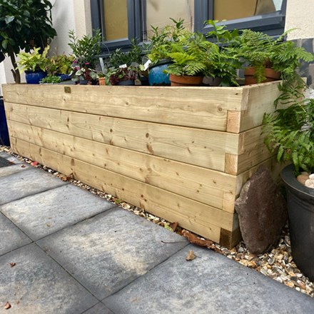 Devonshire Trough Planter | Natural | Wood | L210 x H45 cms