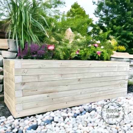 Somerset Trough Planter | Natural | Wood | Trough Planter | L120 x H30 cms