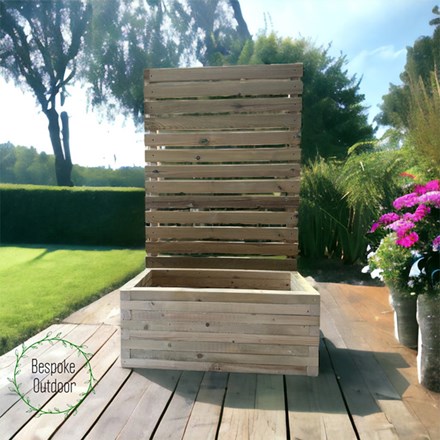 Somerset Trough Planter & Trellis | Natural | Wood | L210 x H150 cms