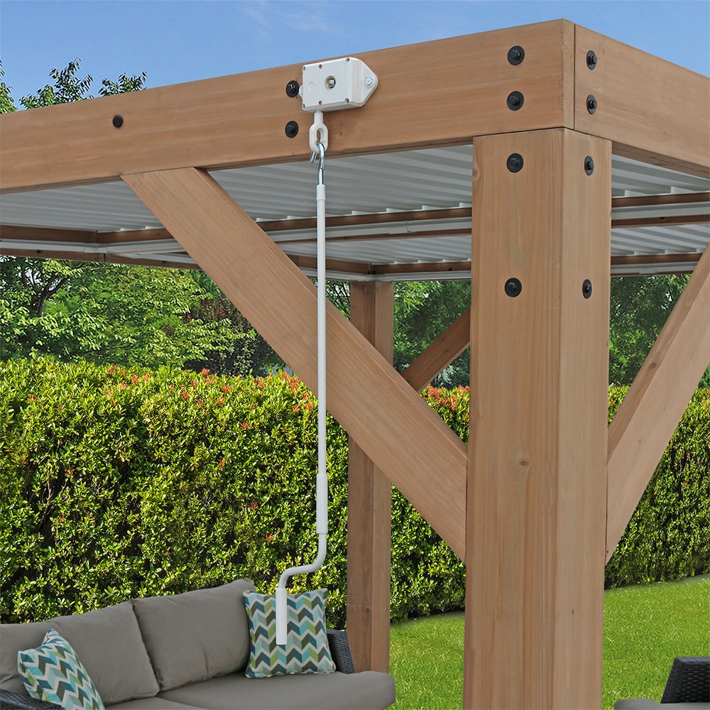 Meridian Cedar Wood Gazebo With Louvered Roof 11 x 13 Ft