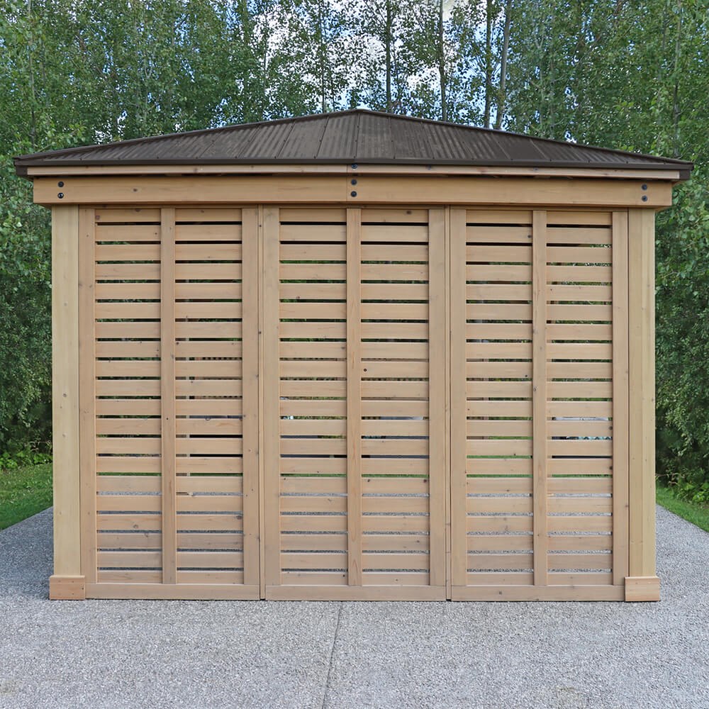 Meridian Cedar Wood Gazebo with Single Wall