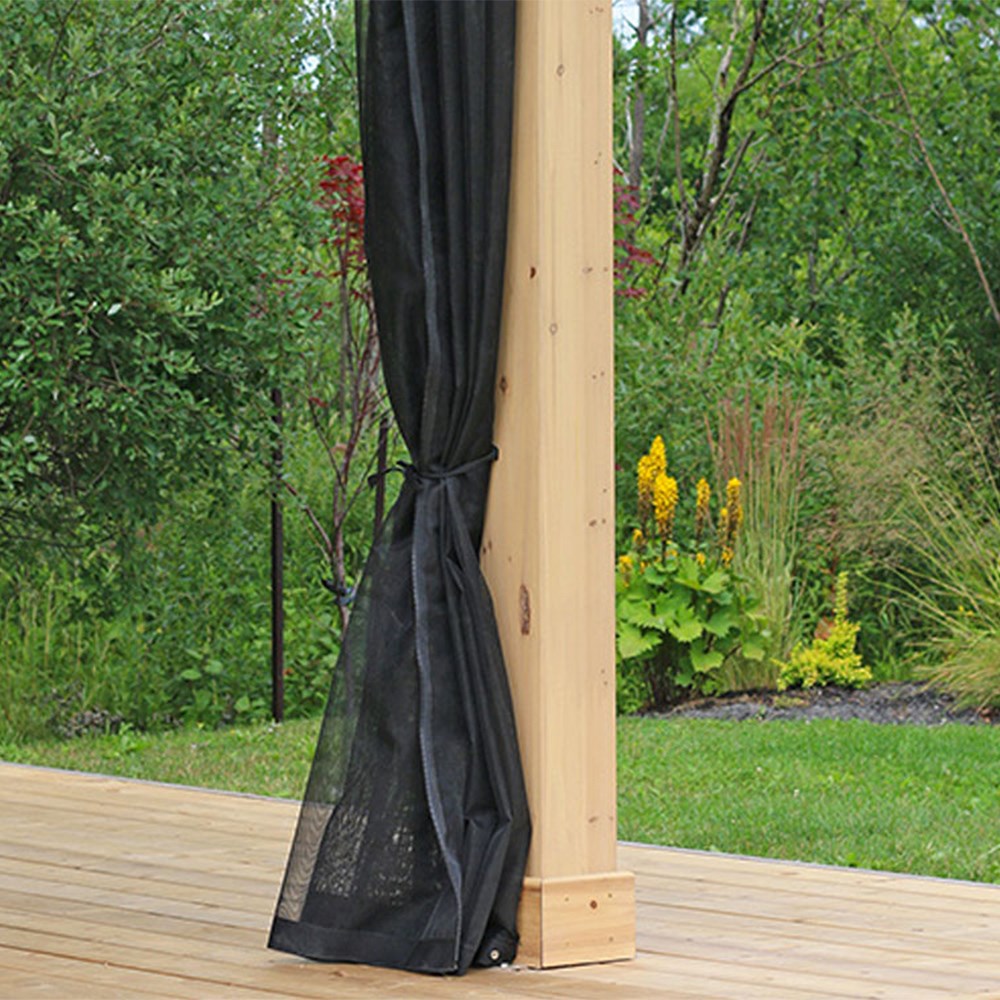 Meridian Cedar Wood Gazebo with Mesh Kit