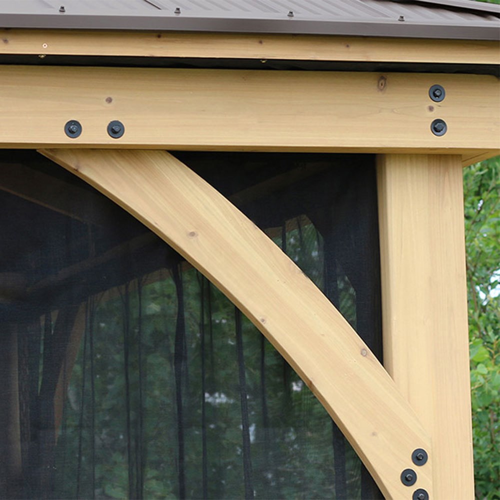 Meridian Cedar Wood Gazebo with Mesh Kit