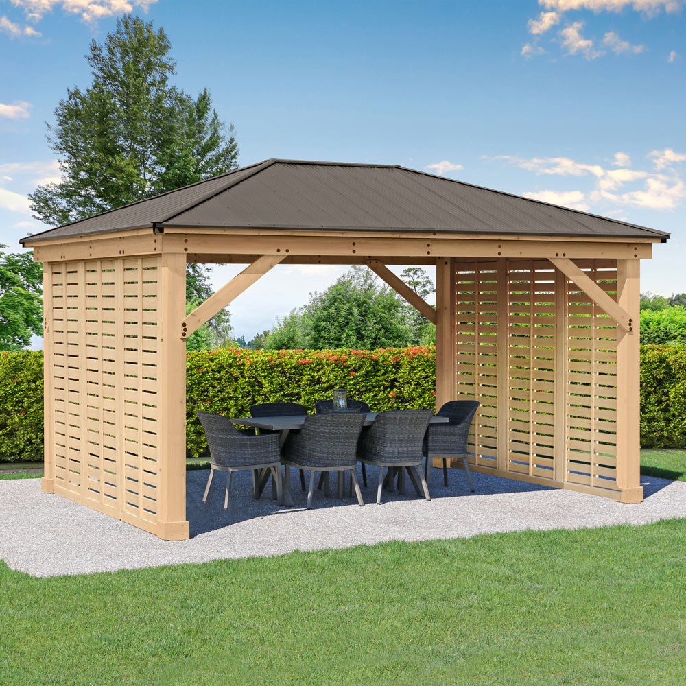 Meridian Cedar Wood Gazebo with Double Wall