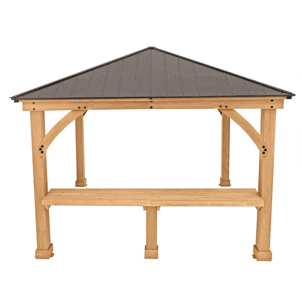 Meridian Cedar Wood Gazebo With 10ft Counter 10 x 10 Ft